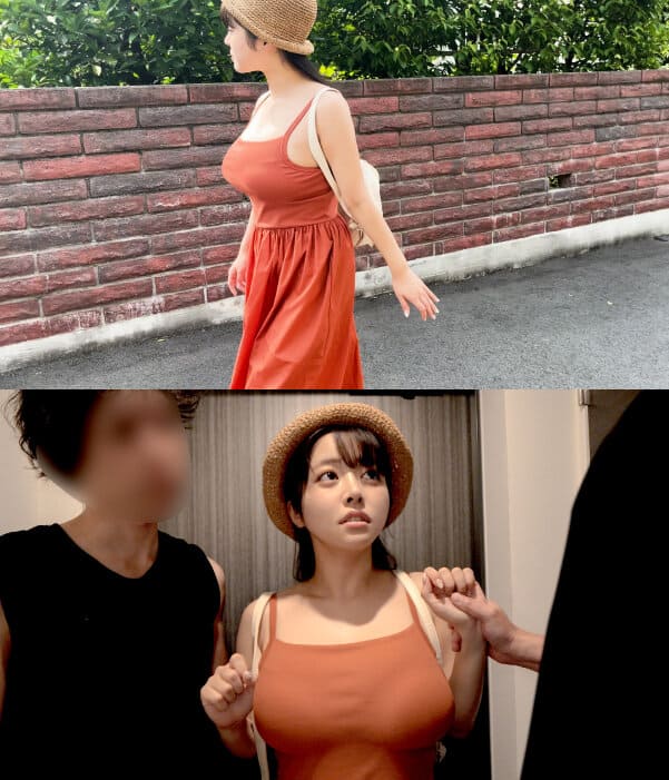 無防備なロケット爆乳人妻